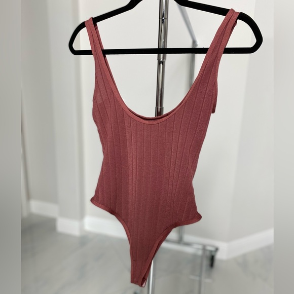 Pink Burgundy bodysuit ribbed small medium NWT - Picture 3 of 14